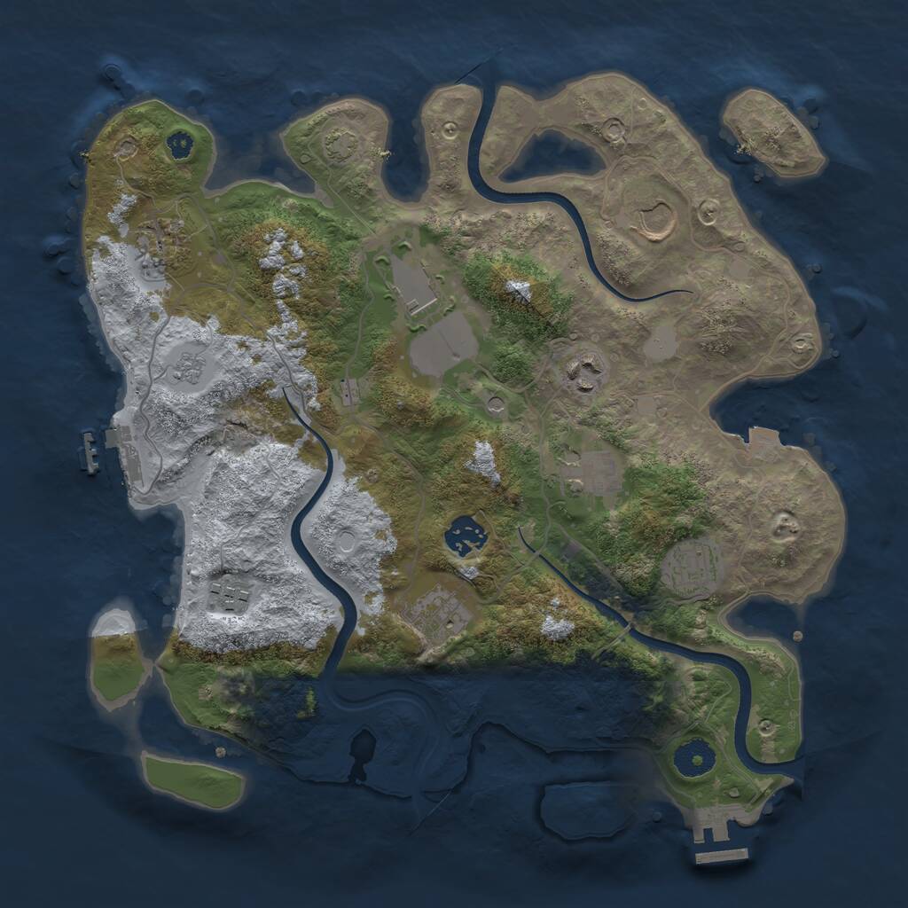 Rust Map: Procedural Map, Size: 3500, Seed: 765280006, 15 Monuments