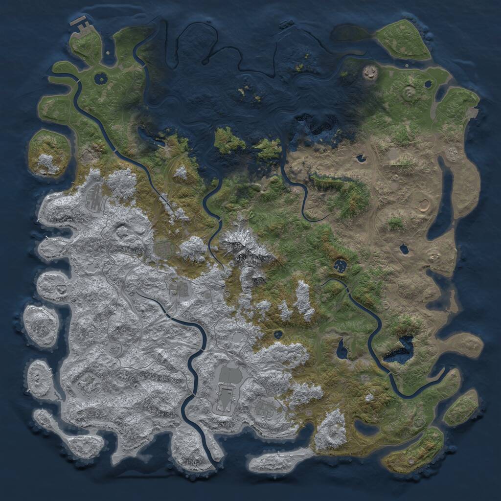 Rust Map: Procedural Map, Size: 5900, Seed: 6767678, 17 Monuments