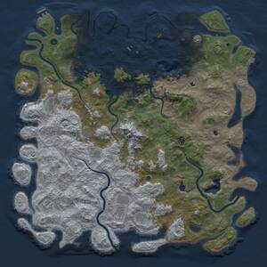 Thumbnail Rust Map: Procedural Map, Size: 5900, Seed: 6767678, 17 Monuments