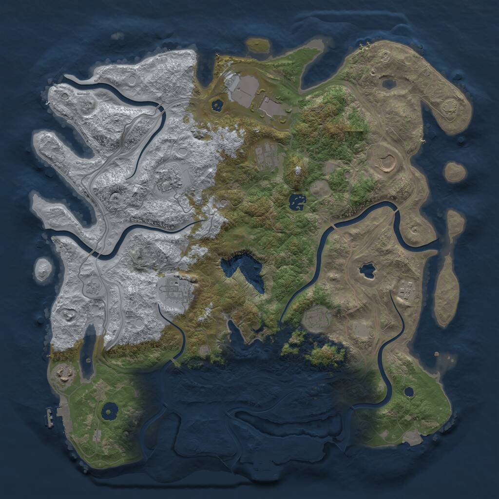Rust Map: Procedural Map, Size: 4250, Seed: 1371096686, 15 Monuments