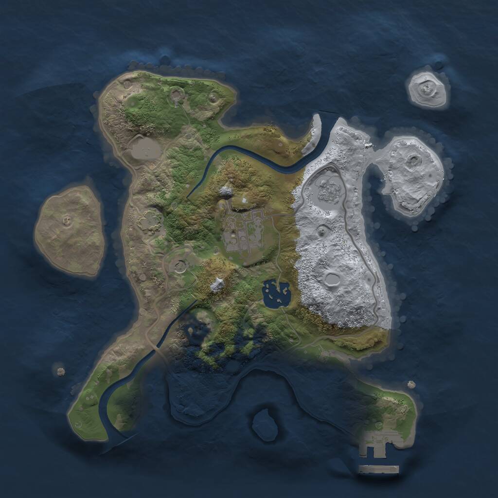 Rust Map: Procedural Map, Size: 2500, Seed: 1135415336, 7 Monuments