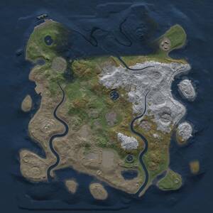 Thumbnail Rust Map: Procedural Map, Size: 3500, Seed: 321568839, 13 Monuments
