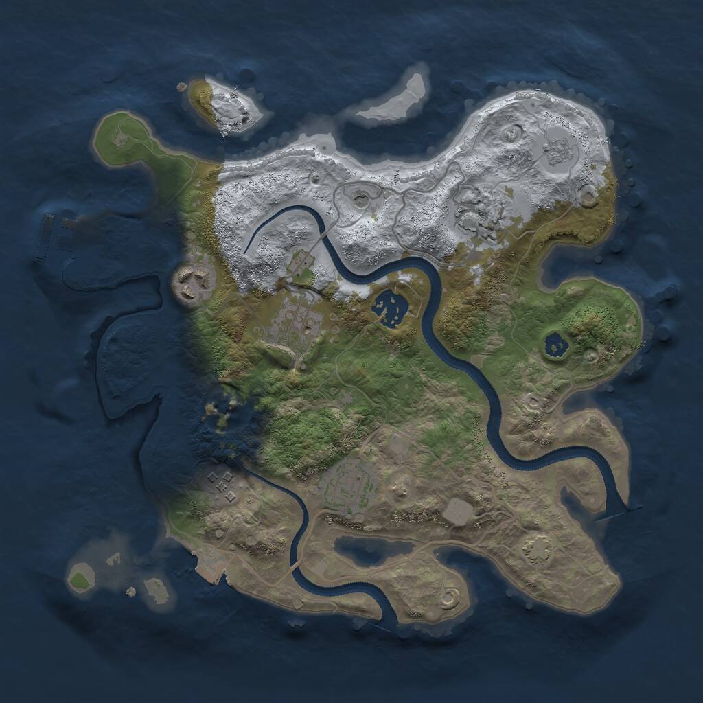 Rust Map: Procedural Map, Size: 3000, Seed: 968094173, 11 Monuments