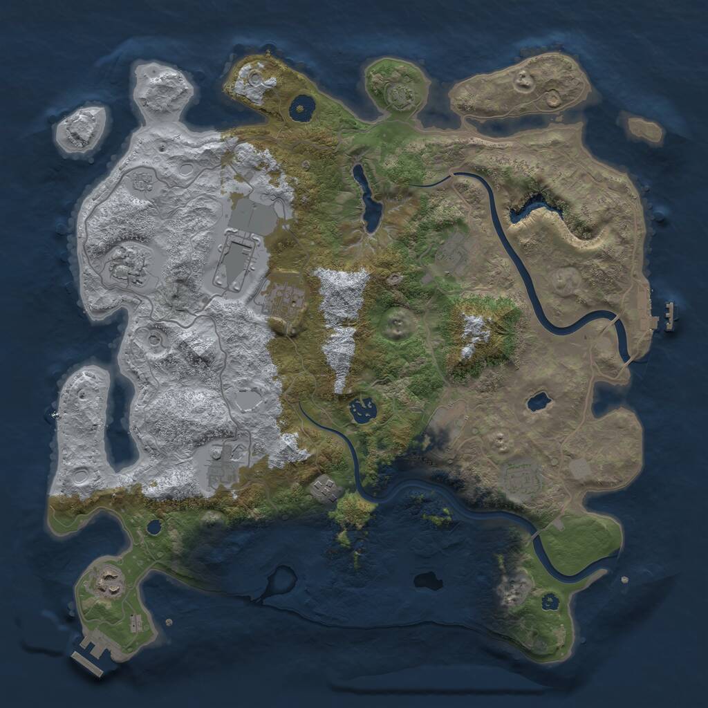 Rust Map: Procedural Map, Size: 4000, Seed: 1384391003, 16 Monuments