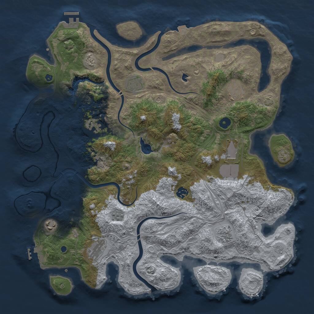 Rust Map: Procedural Map, Size: 4250, Seed: 1385090152, 15 Monuments