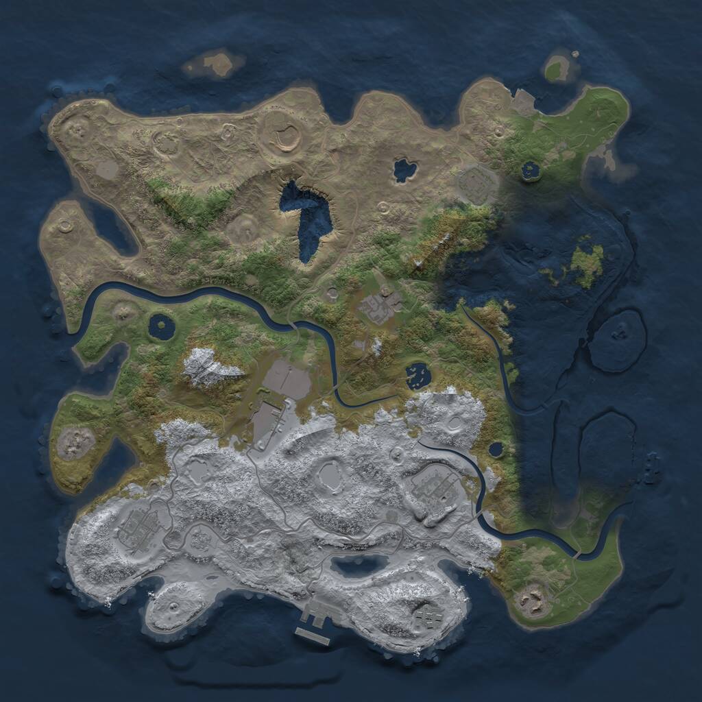 Rust Map: Procedural Map, Size: 4000, Seed: 1935488521, 15 Monuments