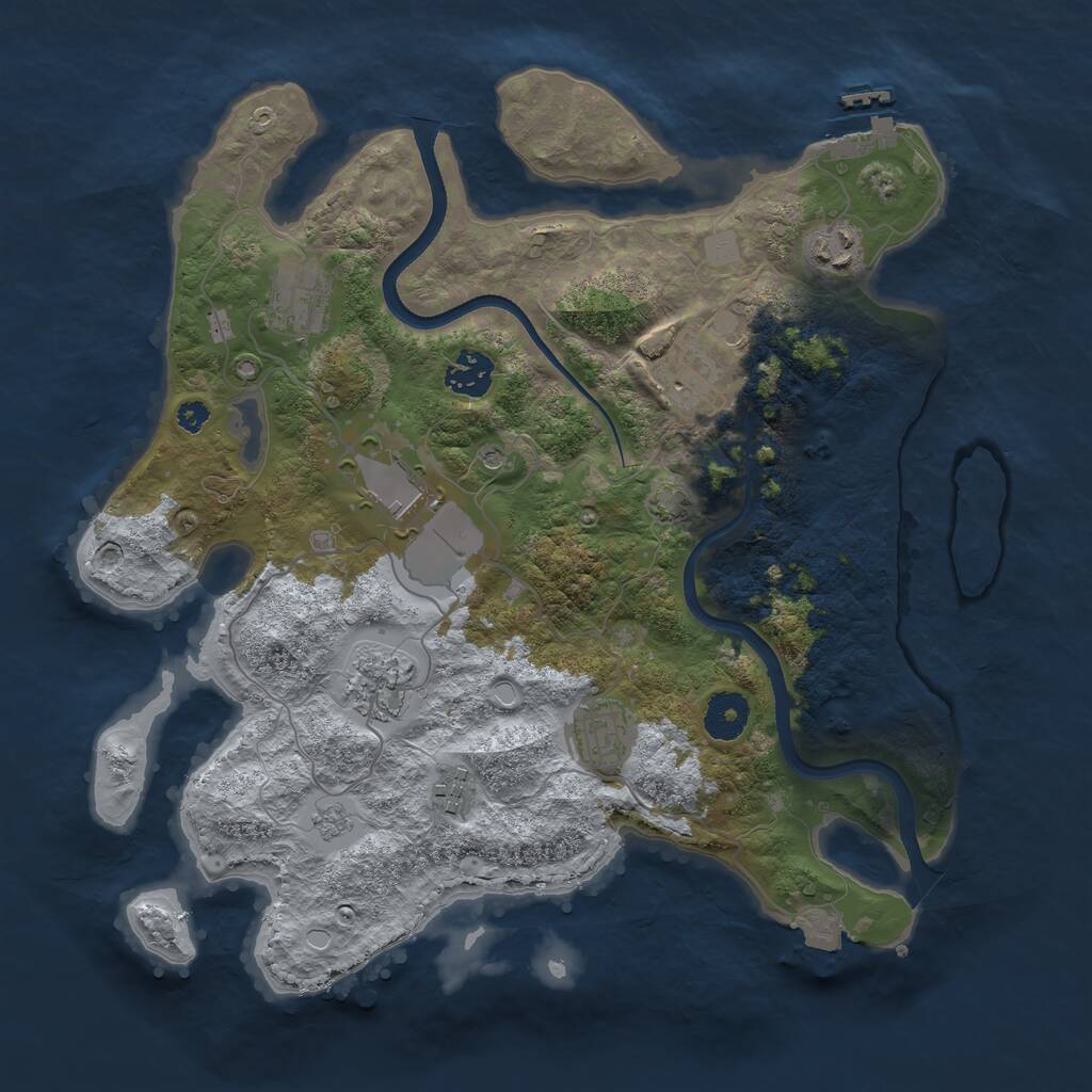 Rust Map: Procedural Map, Size: 3500, Seed: 50171070, 13 Monuments