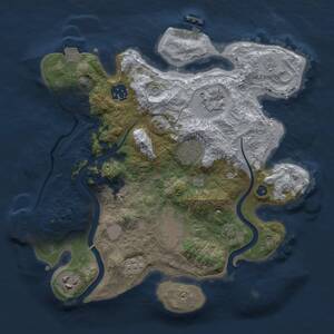 Thumbnail Rust Map: Procedural Map, Size: 3000, Seed: 754189665, 12 Monuments