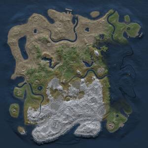 Thumbnail Rust Map: Procedural Map, Size: 4500, Seed: 625487, 16 Monuments