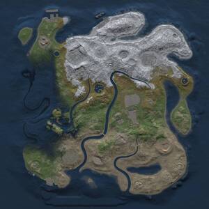 Thumbnail Rust Map: Procedural Map, Size: 3500, Seed: 1641843218, 14 Monuments