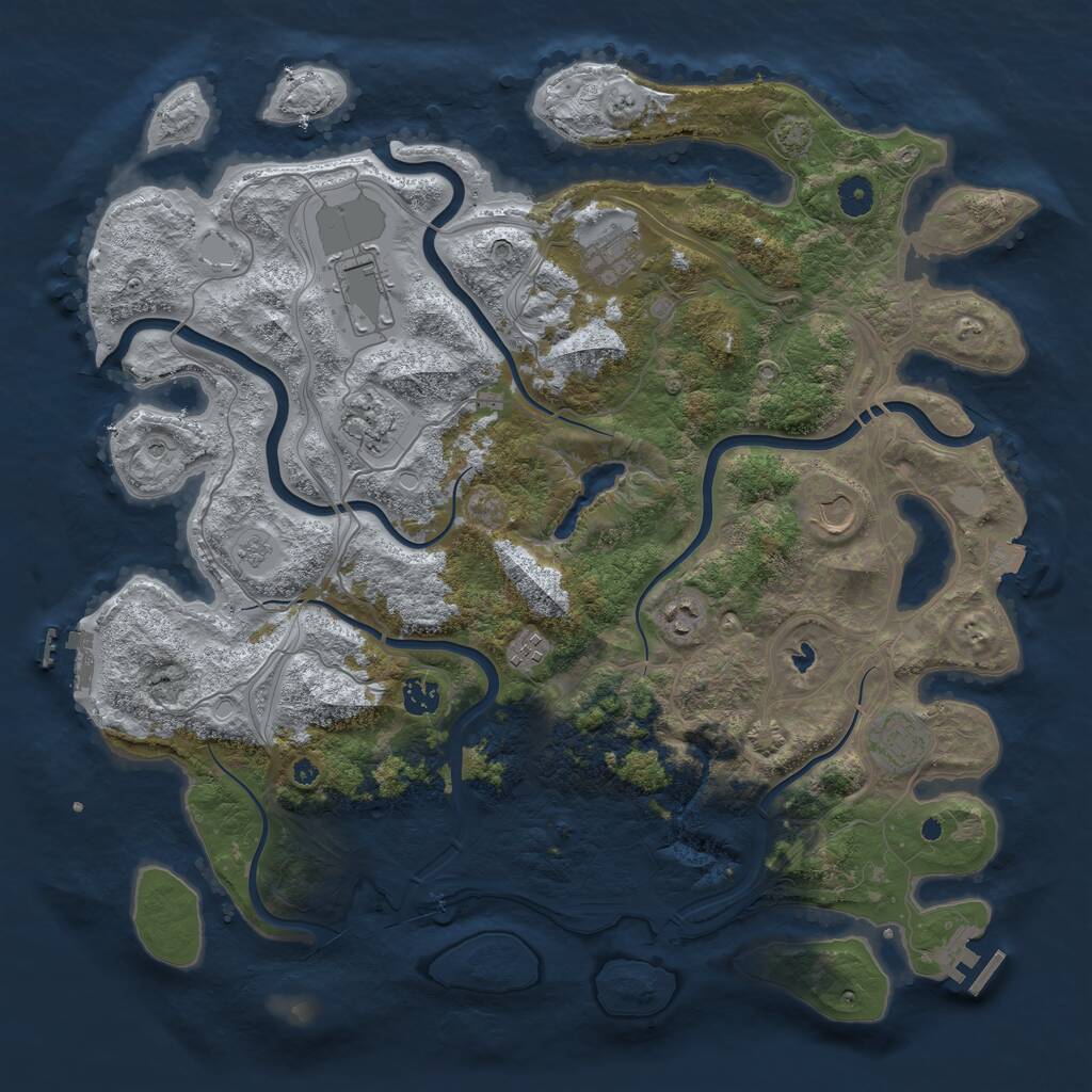 Rust Map: Procedural Map, Size: 4300, Seed: 197819781, 14 Monuments