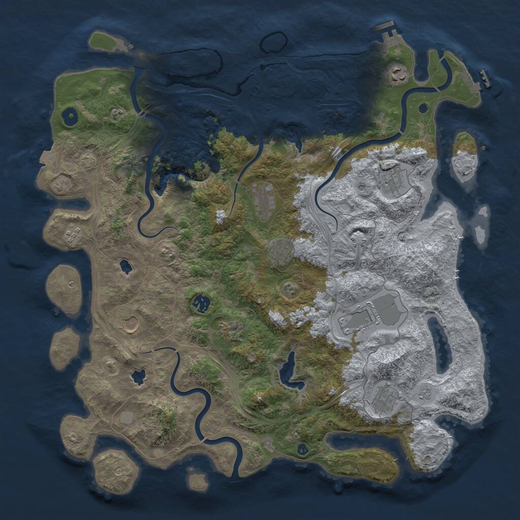 Rust Map: Procedural Map, Size: 4560, Seed: 212400, 16 Monuments