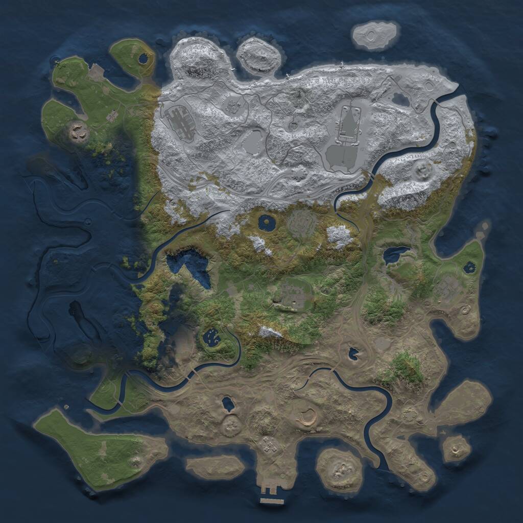 Rust Map: Procedural Map, Size: 4500, Seed: 1687665201, 15 Monuments