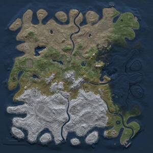 Thumbnail Rust Map: Procedural Map, Size: 5000, Seed: 944717751, 16 Monuments