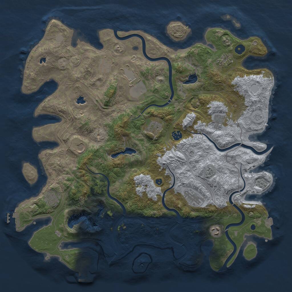 Rust Map: Procedural Map, Size: 4500, Seed: 8888880, 17 Monuments