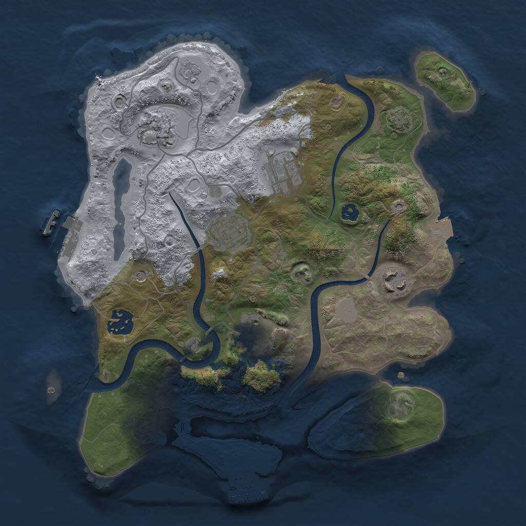 Rust Map: Procedural Map, Size: 3000, Seed: 1807911617, 12 Monuments