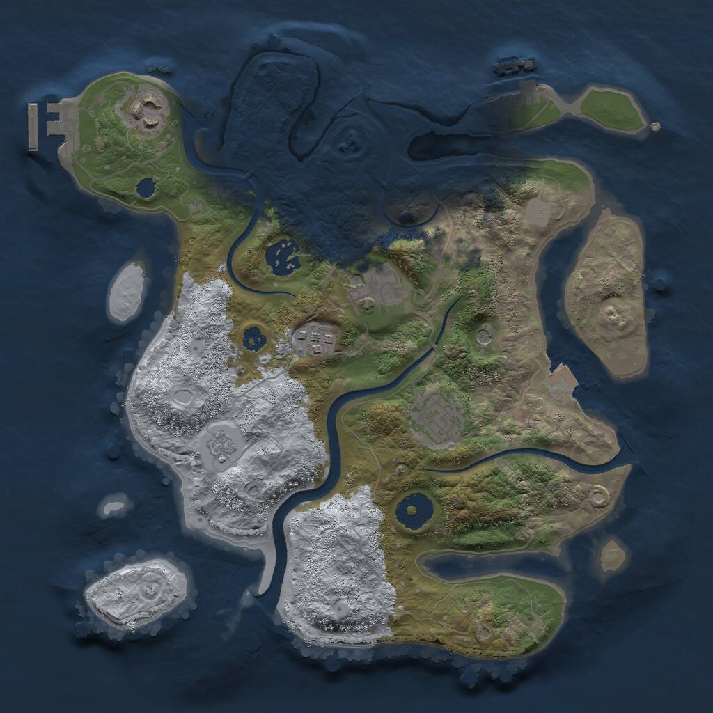 Rust Map: Procedural Map, Size: 3000, Seed: 961813286, 10 Monuments