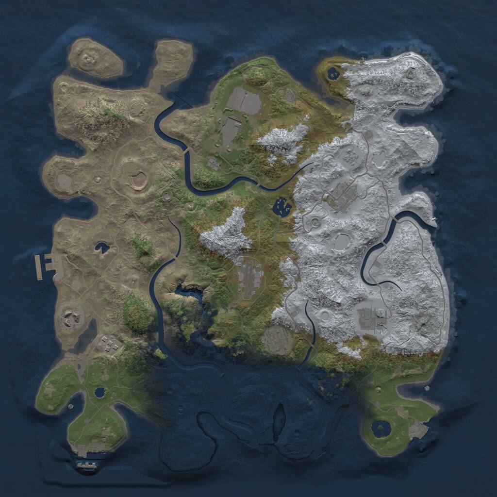 Rust Map: Procedural Map, Size: 4000, Seed: 2764071, 15 Monuments