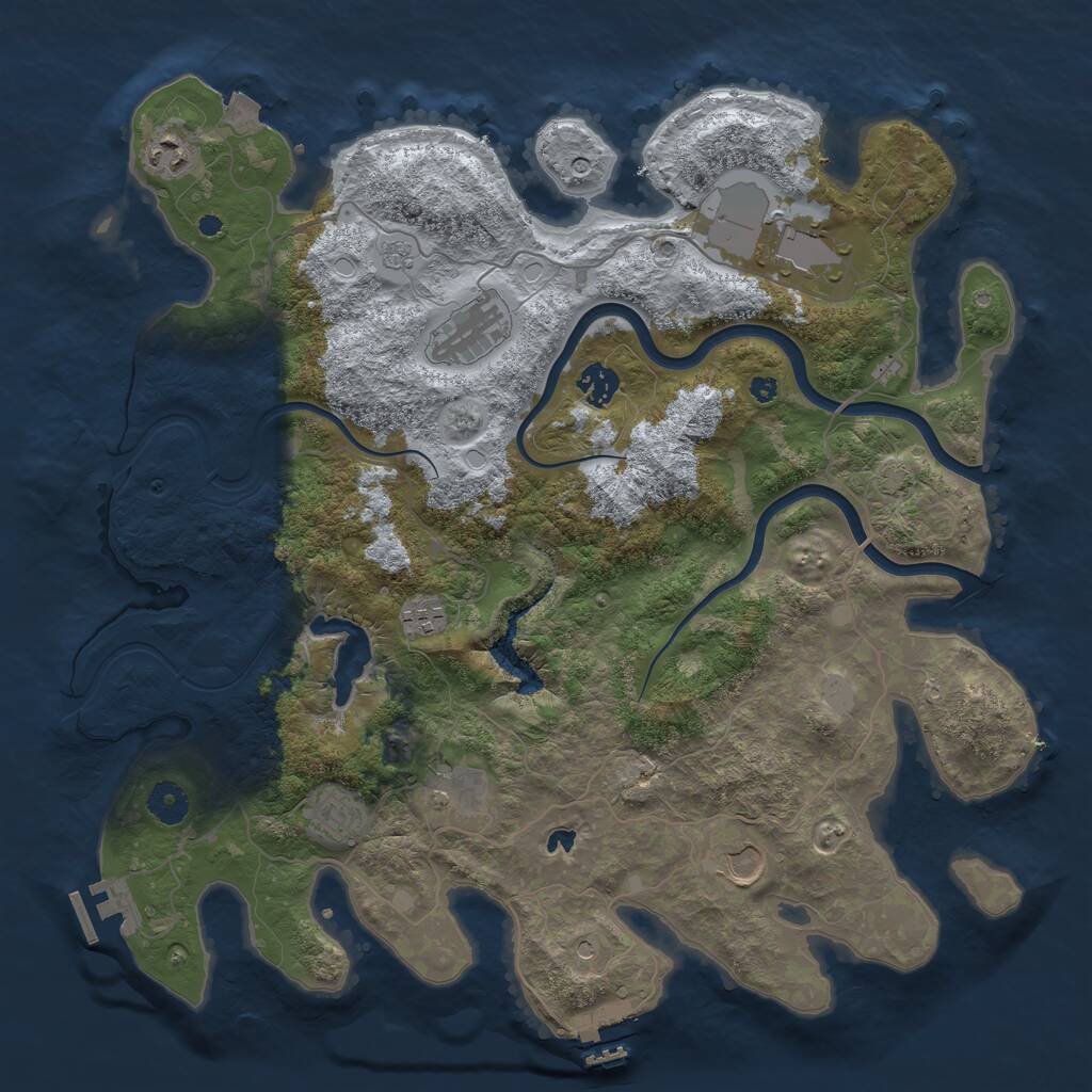 Rust Map: Procedural Map, Size: 4000, Seed: 232441599, 14 Monuments