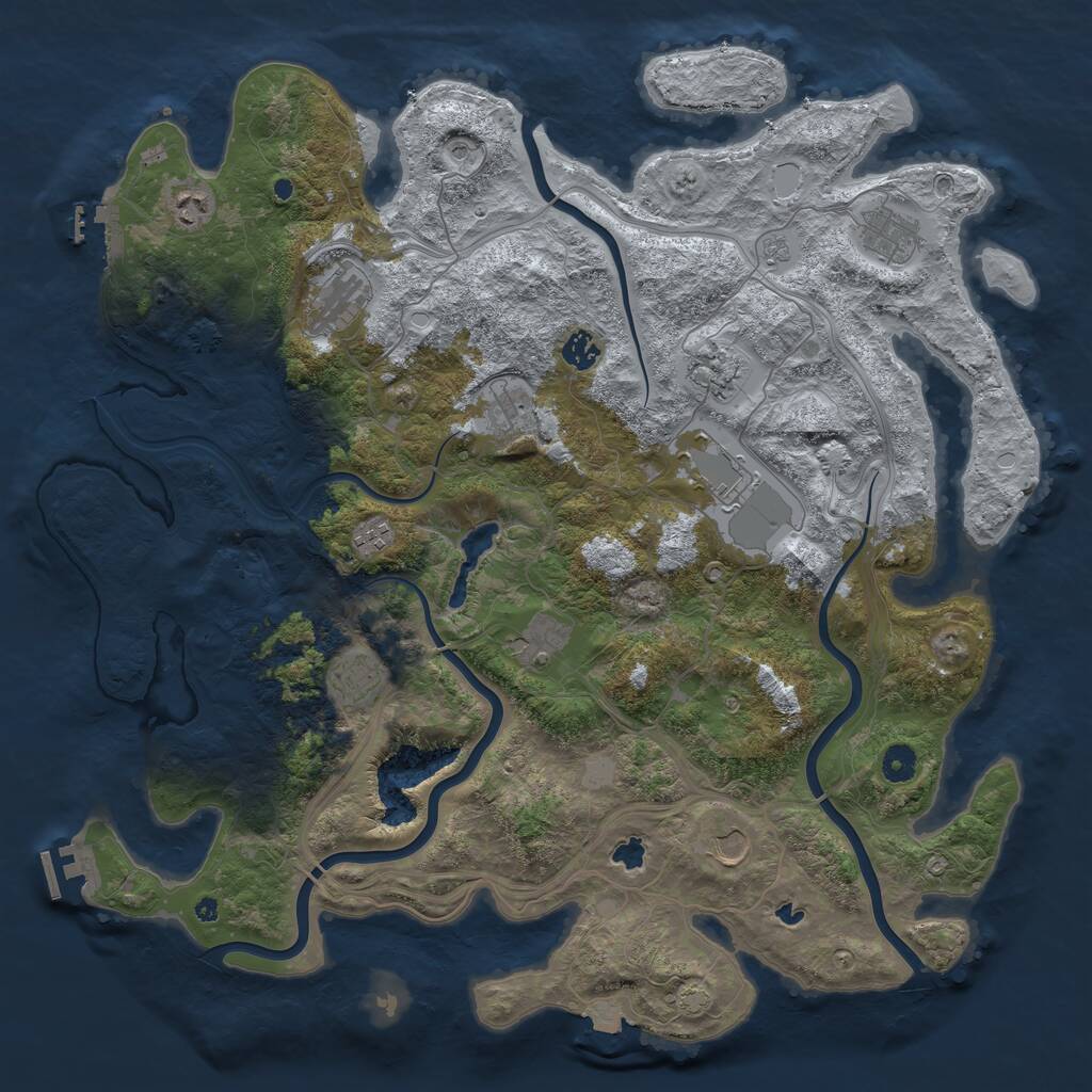 Rust Map: Procedural Map, Size: 4500, Seed: 837683206, 17 Monuments