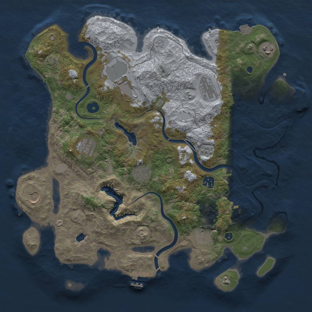 Rust Map: Procedural Map, Size: 4000, Seed: 1399466323, 15 Monuments