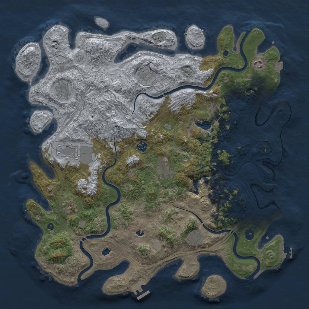 Rust Map: Procedural Map, Size: 4500, Seed: 671538594, 15 Monuments