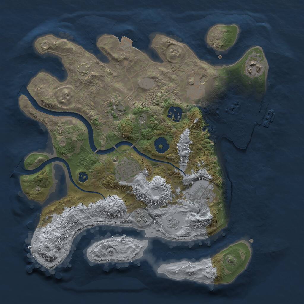 Rust Map: Procedural Map, Size: 3000, Seed: 5297103, 12 Monuments