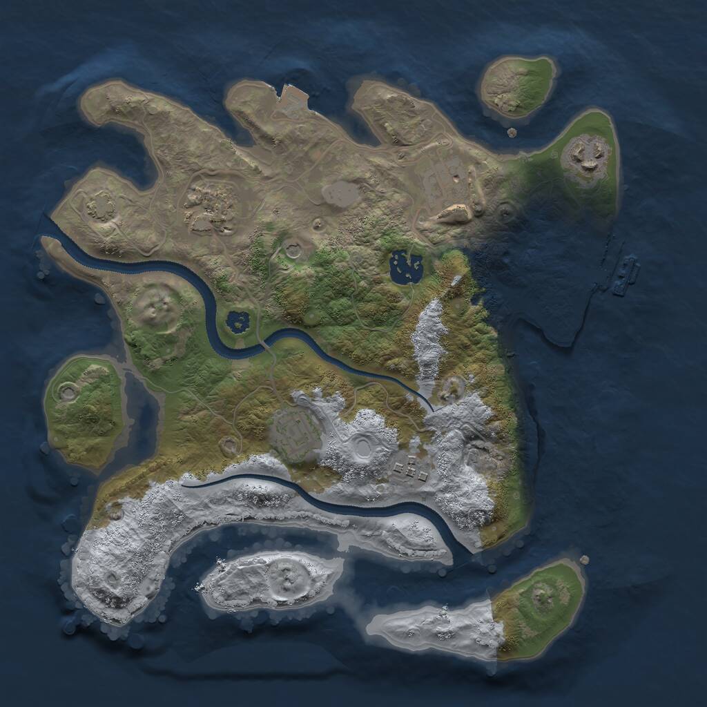 Rust Map: Procedural Map, Size: 3000, Seed: 5297103, 10 Monuments