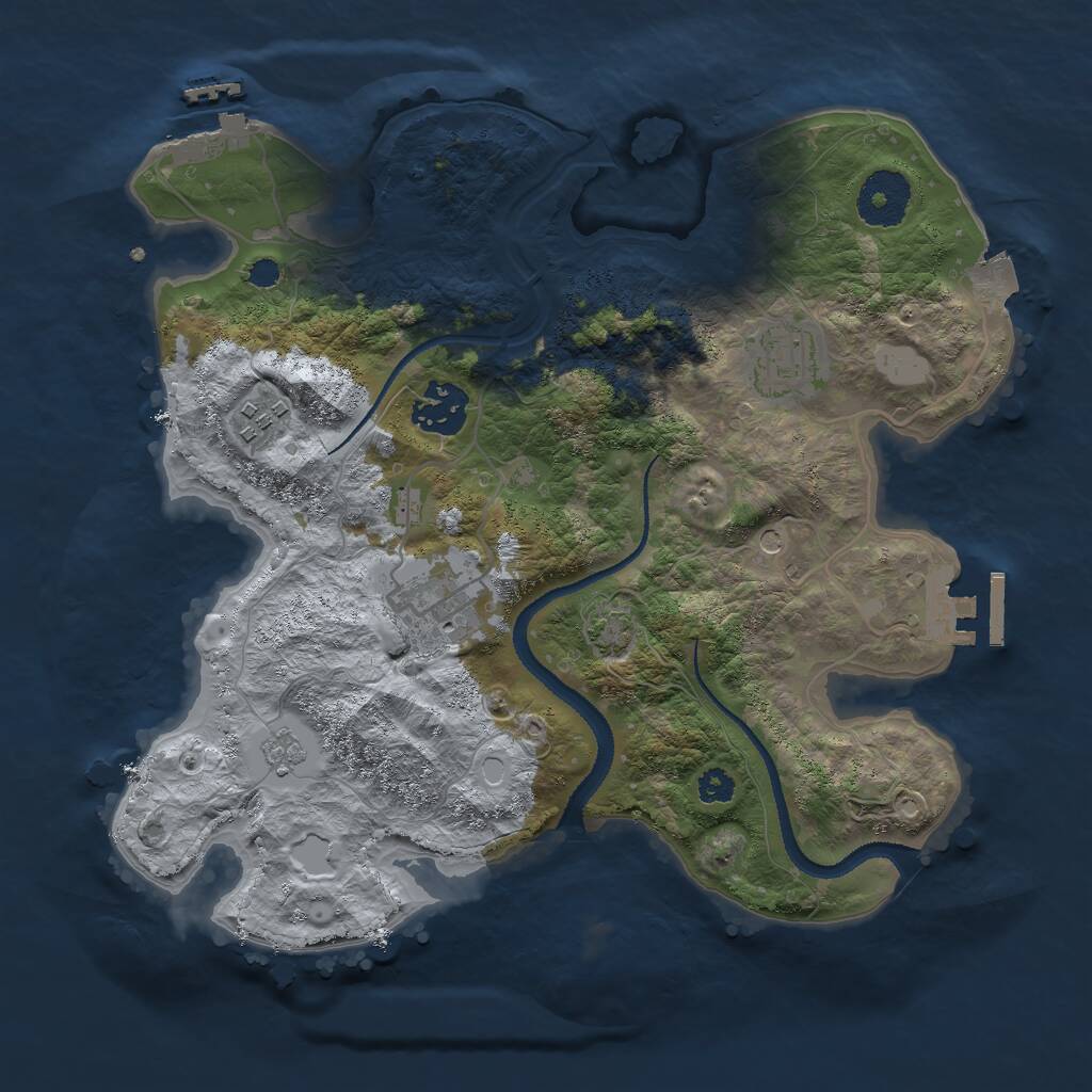 Rust Map: Procedural Map, Size: 3000, Seed: 1614659583, 10 Monuments