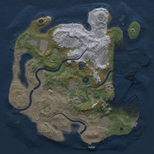 Thumbnail Rust Map: Procedural Map, Size: 3600, Seed: 115096976, 15 Monuments