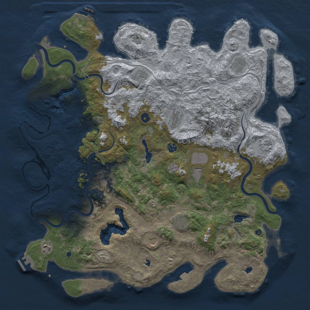 Rust Map: Procedural Map, Size: 5000, Seed: 537659561, 17 Monuments