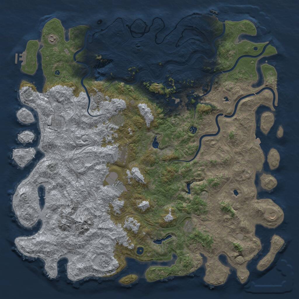Rust Map: Procedural Map, Size: 6000, Seed: 328422234, 17 Monuments