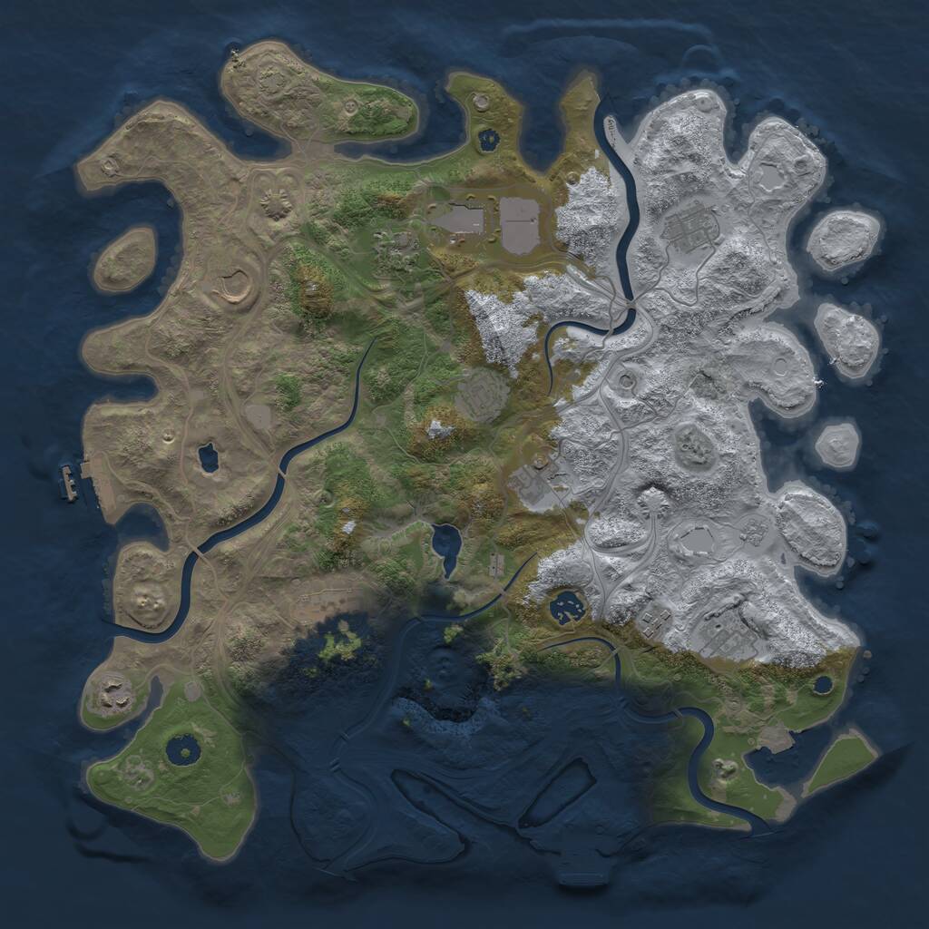 Rust Map: Procedural Map, Size: 4250, Seed: 467346, 17 Monuments
