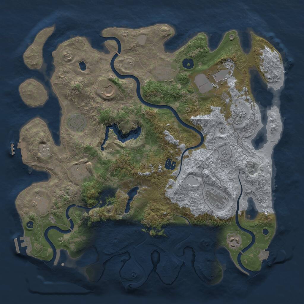 Rust Map: Procedural Map, Size: 4096, Seed: 1475164994, 17 Monuments