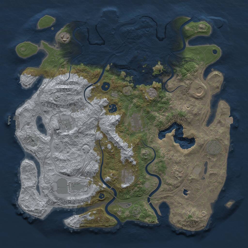 Rust Map: Procedural Map, Size: 4250, Seed: 2014992146, 16 Monuments