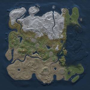 Thumbnail Rust Map: Procedural Map, Size: 4500, Seed: 601652617, 16 Monuments