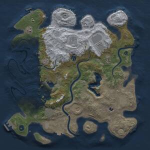 Thumbnail Rust Map: Procedural Map, Size: 4000, Seed: 528707925, 15 Monuments