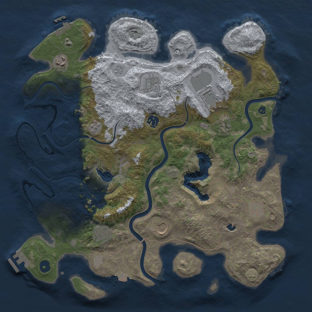 Rust Map: Procedural Map, Size: 4000, Seed: 528707925, 15 Monuments