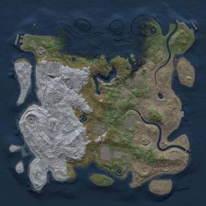 Thumbnail Rust Map: Procedural Map, Size: 4000, Seed: 115766002, 16 Monuments