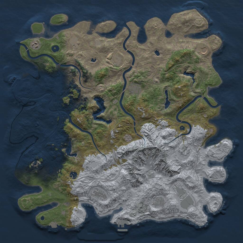 Rust Map: Procedural Map, Size: 5000, Seed: 1520511068, 17 Monuments