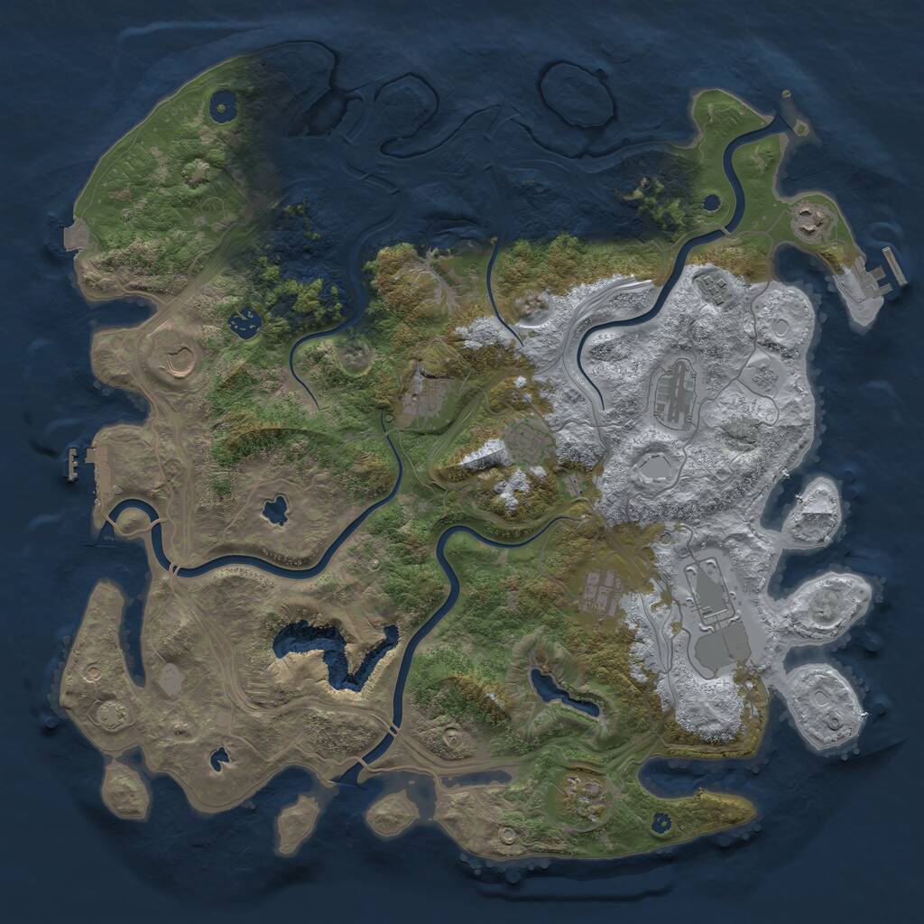 Rust Map: Procedural Map, Size: 4500, Seed: 7774962, 16 Monuments