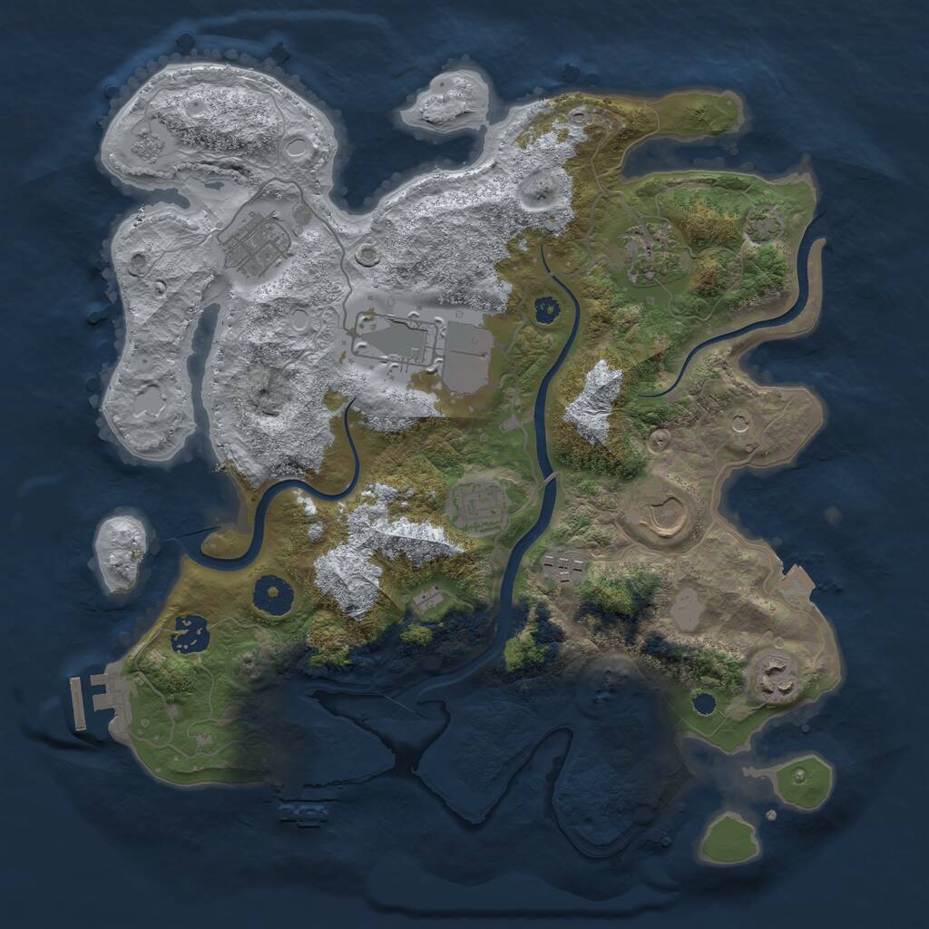 Rust Map: Procedural Map, Size: 3500, Seed: 1601679318, 14 Monuments
