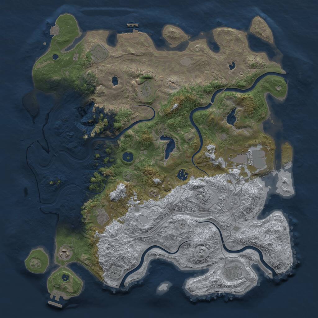 Rust Map: Procedural Map, Size: 4500, Seed: 26543201, 15 Monuments