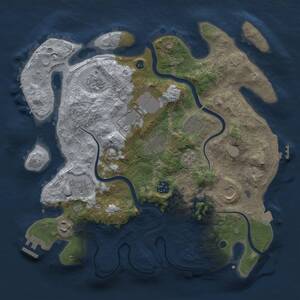Thumbnail Rust Map: Procedural Map, Size: 3500, Seed: 1196784437, 15 Monuments