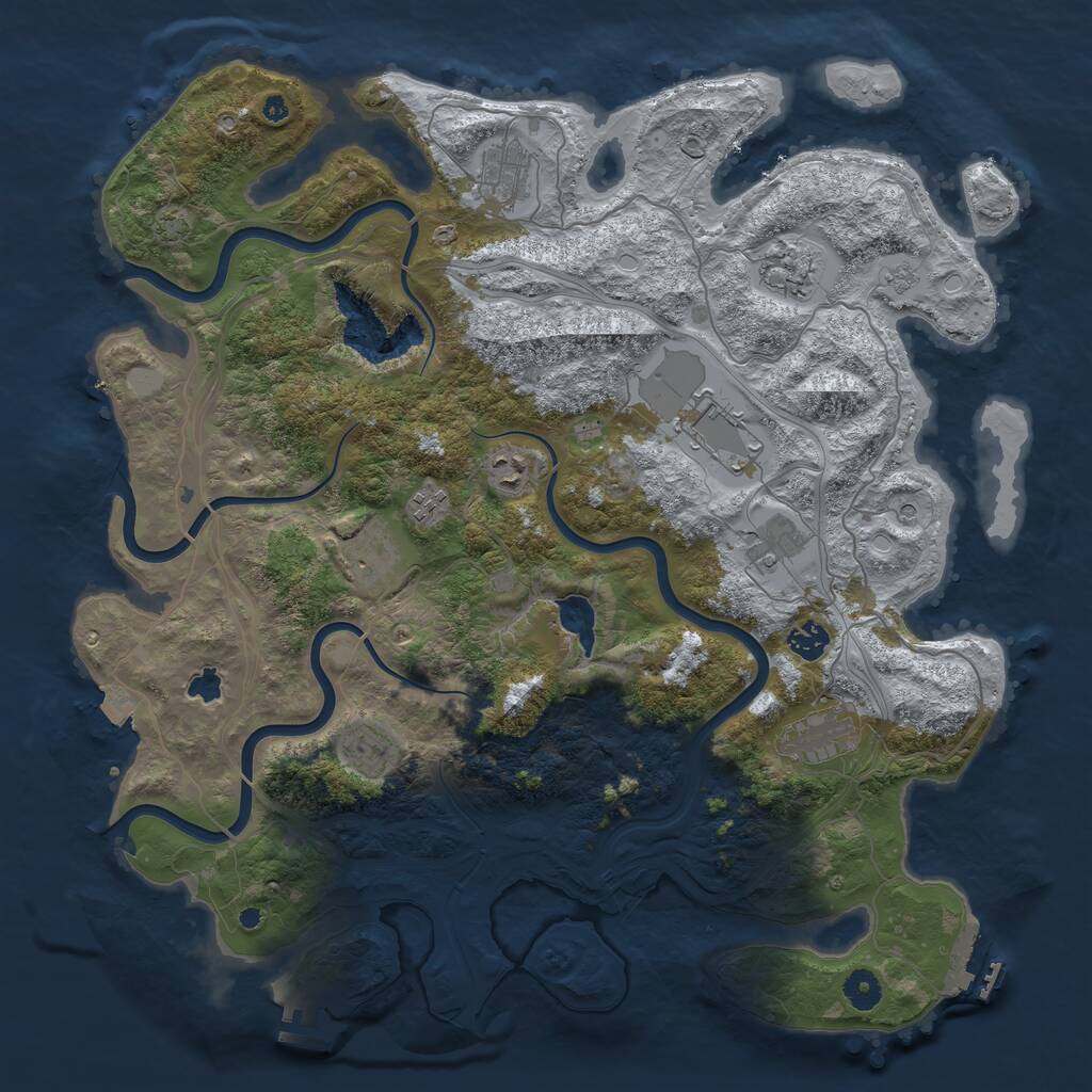Rust Map: Procedural Map, Size: 4250, Seed: 88313232, 16 Monuments