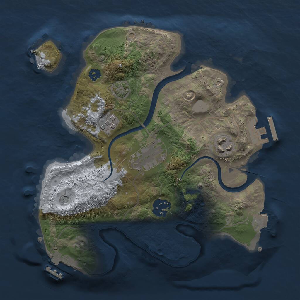 Rust Map: Procedural Map, Size: 2500, Seed: 1846453, 9 Monuments