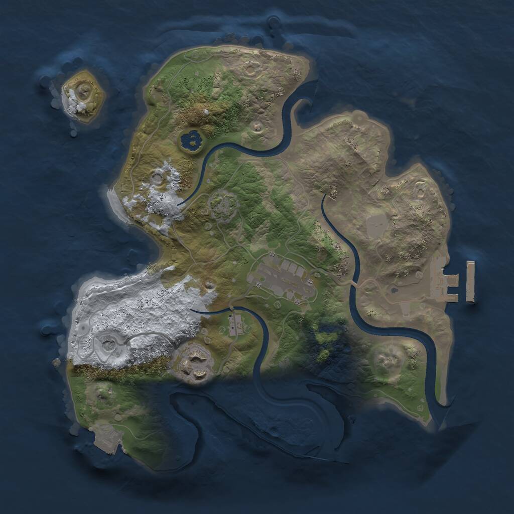 Rust Map: Procedural Map, Size: 2500, Seed: 1846453, 6 Monuments
