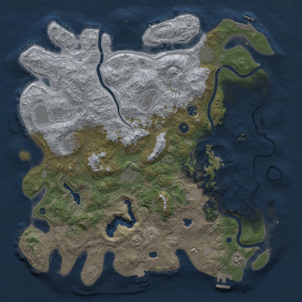 Rust Map: Procedural Map, Size: 4500, Seed: 526772873, 16 Monuments
