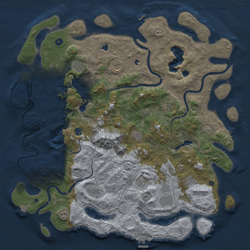 Rust Map: Procedural Map, Size: 5000, Seed: 10307056, 17 Monuments