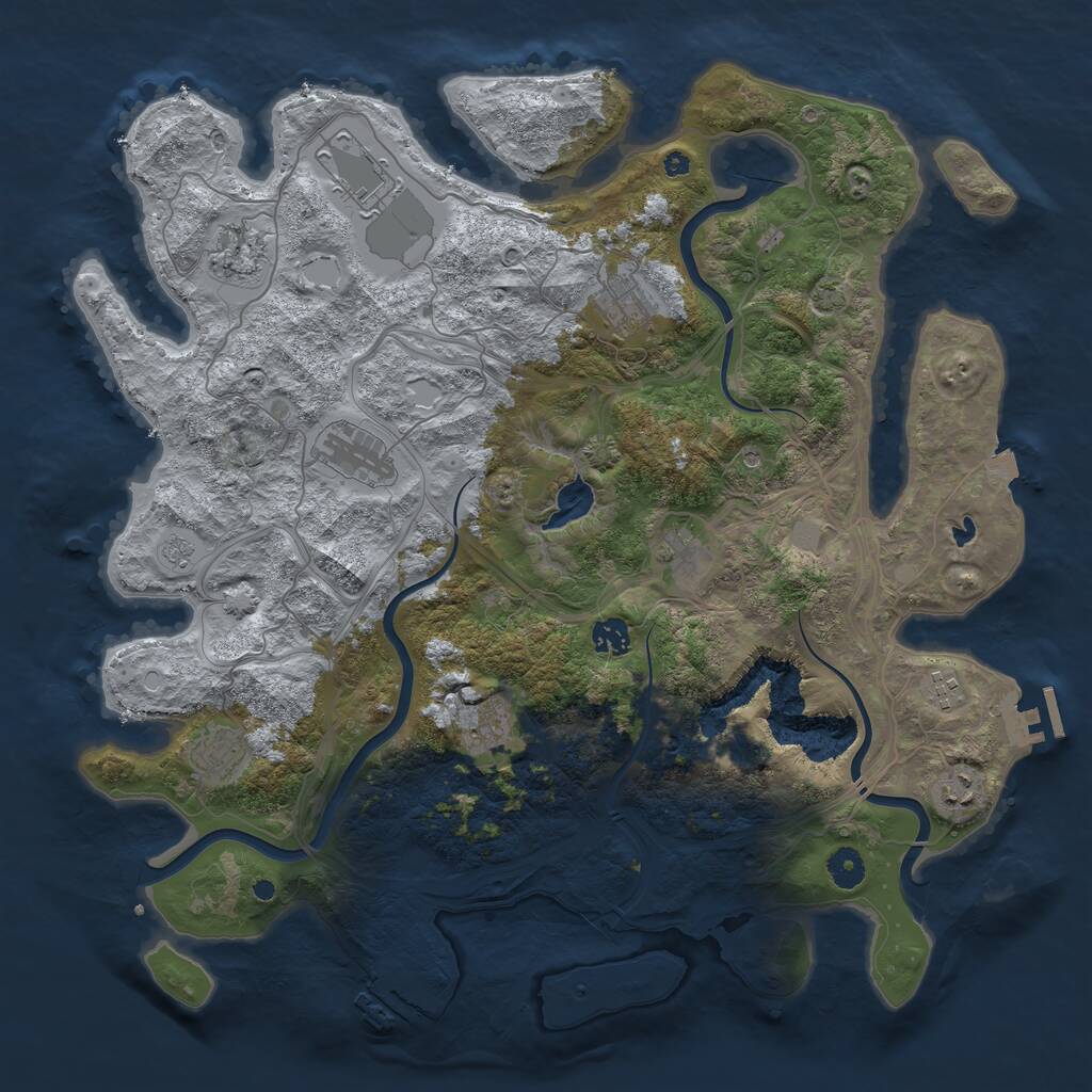 Rust Map: Procedural Map, Size: 4250, Seed: 134776273, 16 Monuments